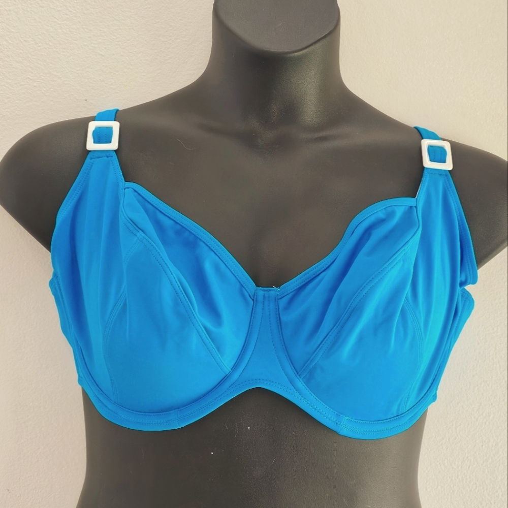 NWT US 40H/UK 40FF Curvy Kate Blue Paradise Bikini Top
